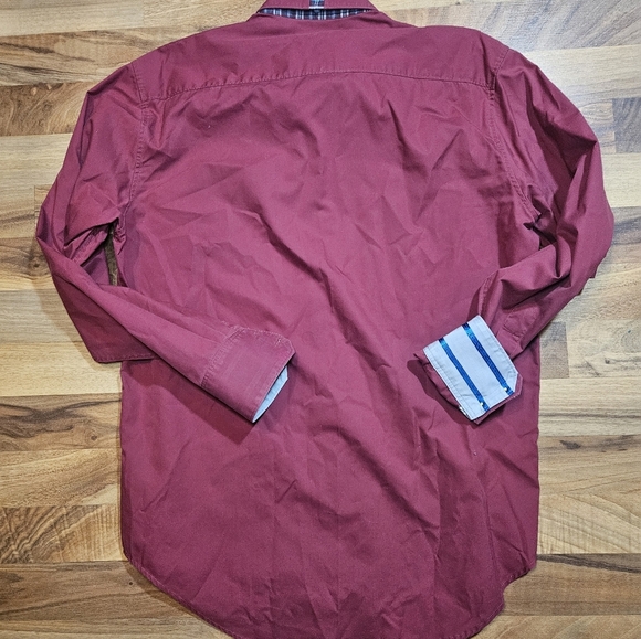 Robert Graham X Shirt Men's Medium Long Sleeve Button Up Flip Up Cuffs Red - Picture 9 of 9